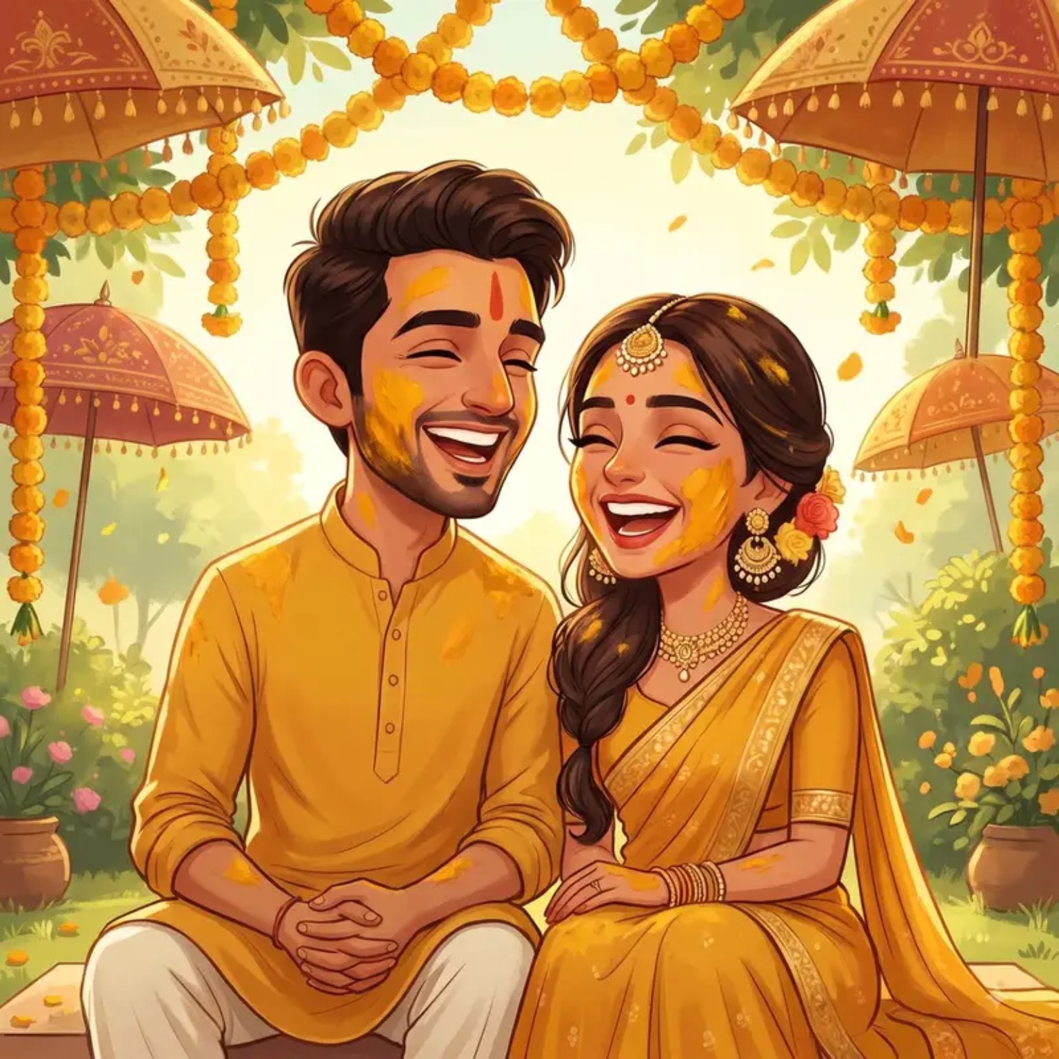 Om and Hima before the Haldi